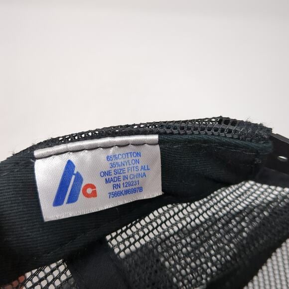 HSM Snapback Trucker Hat Black One Size Adjustable Embroidered Mesh Back - Picture 9 of 9